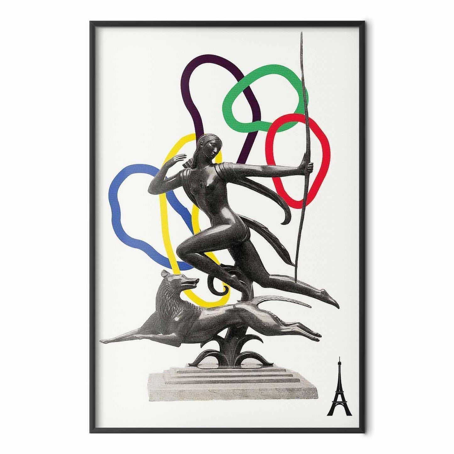 Poster - Collage Graphic - Woman Shooting a Bow