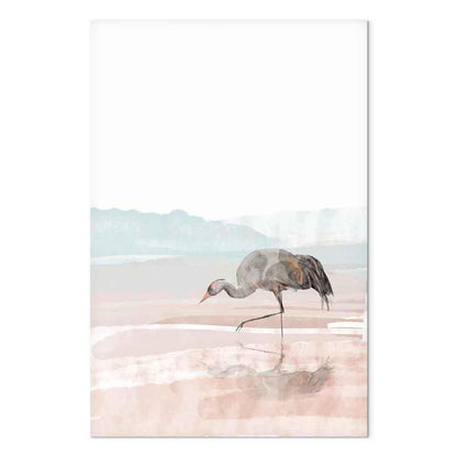 Leinwandbild - Crane in the Morning (1 Part) Vertical