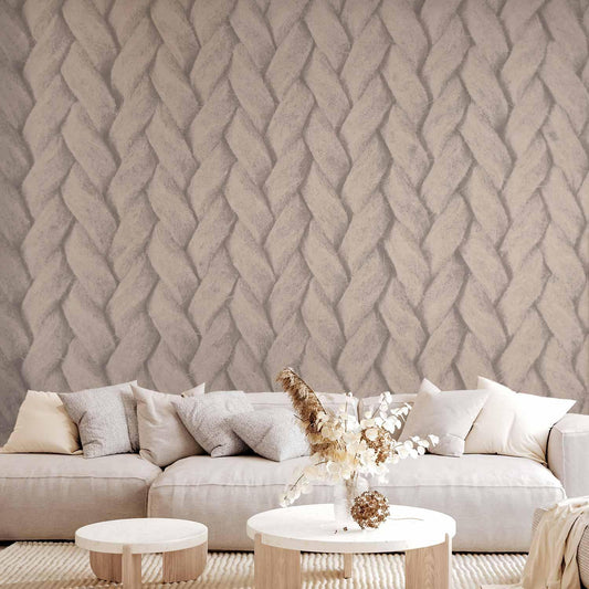 Fototapete Geflochtenes Muster – Strukturierte Flechtoptik in Naturtönen