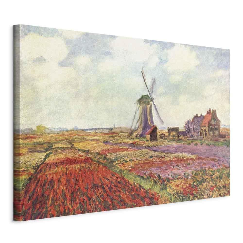 Leinwandbild - Claude Monet – Tulip Fields with Windmill