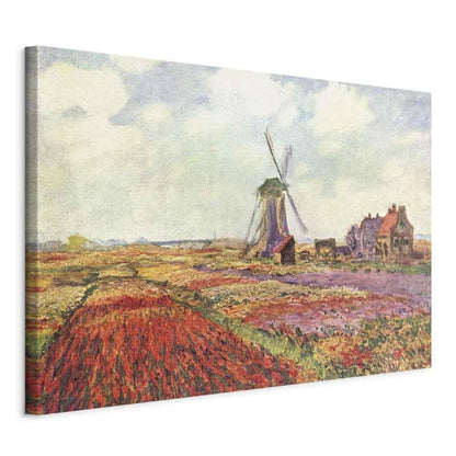 Leinwandbild - Claude Monet – Tulip Fields with Windmill
