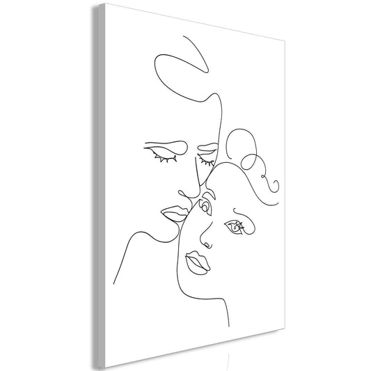 Leinwandbild - Couple in Black and White (1-part) - Romantic Kiss Moment Artgeist