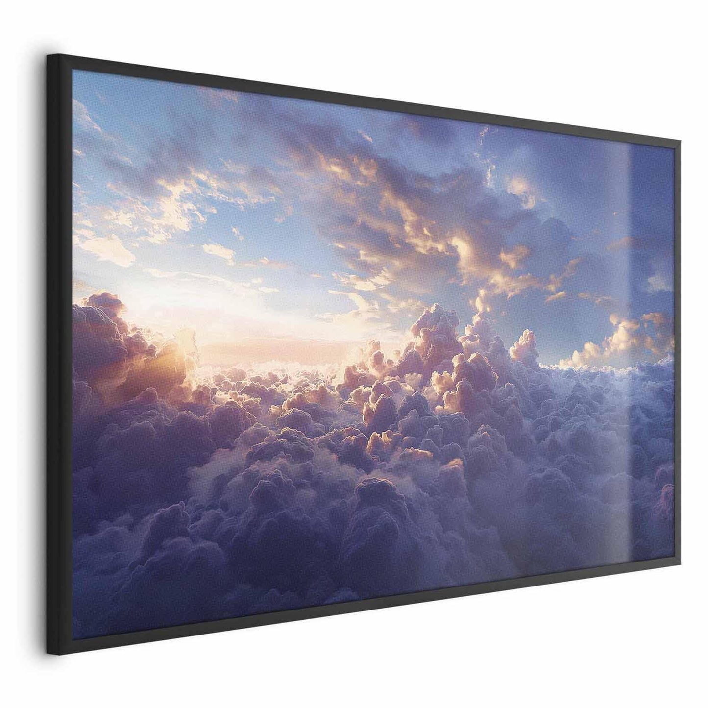 Poster - Sun in Hiding: The Golden Face of the Sky Over the Cloudy Sea