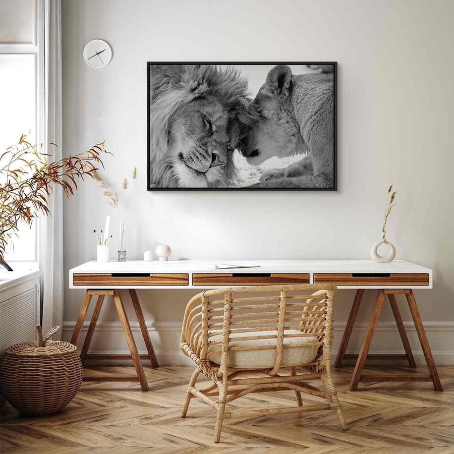 Leinwandbild - Lion's Love Artgeist