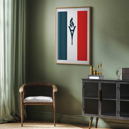 Poster - French Flag with a Torch