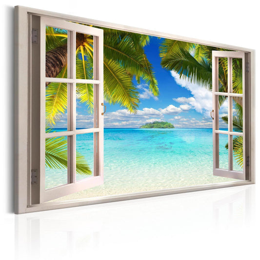Leinwandbild - Window: Sea View Artgeist