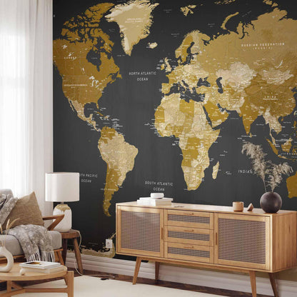 Fototapete Weltkarte – Moderne Geografie für stilvolle Räume