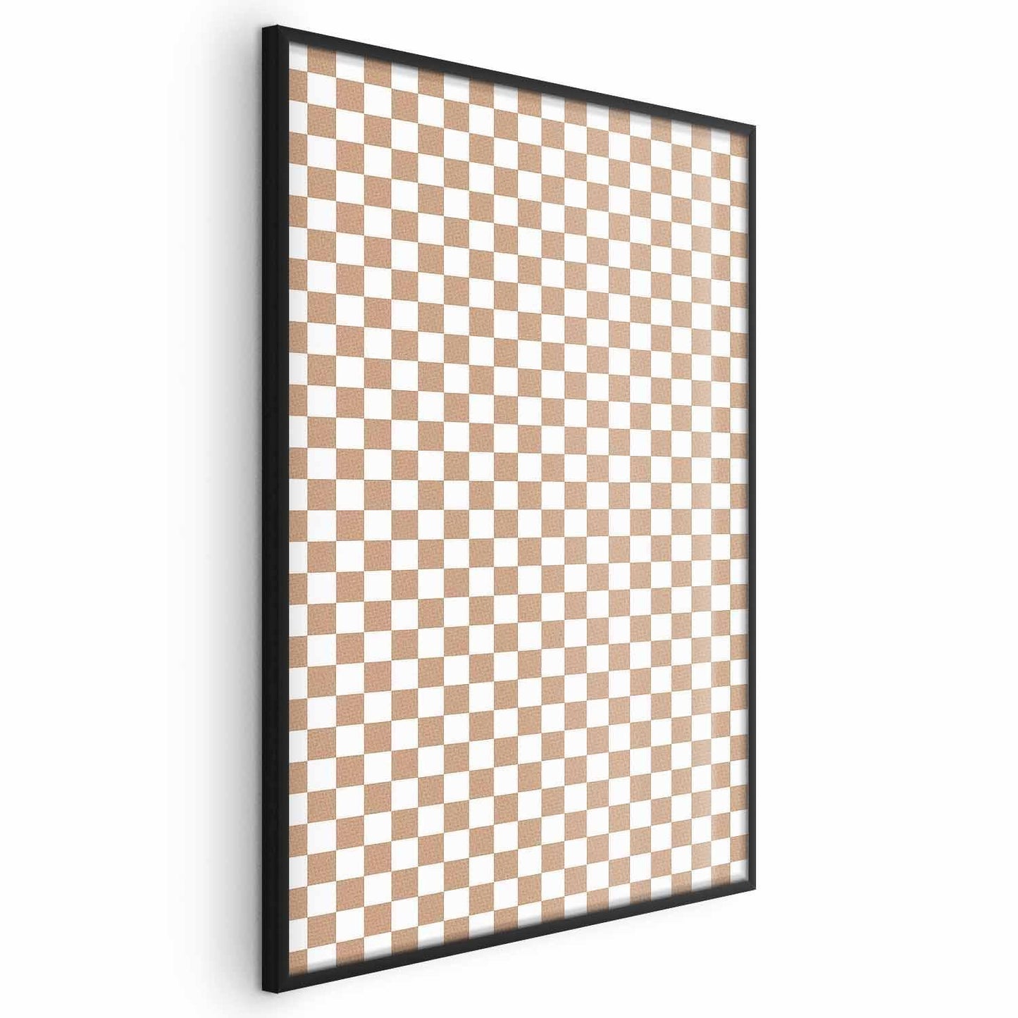 Poster - Geometry and Browns - a chessboard pattern in neutral shades