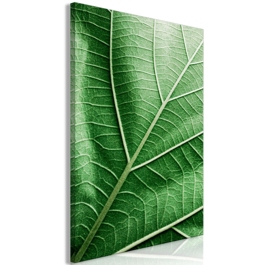 Leinwandbild - Malachite Leaf (1 Part) Vertical Artgeist