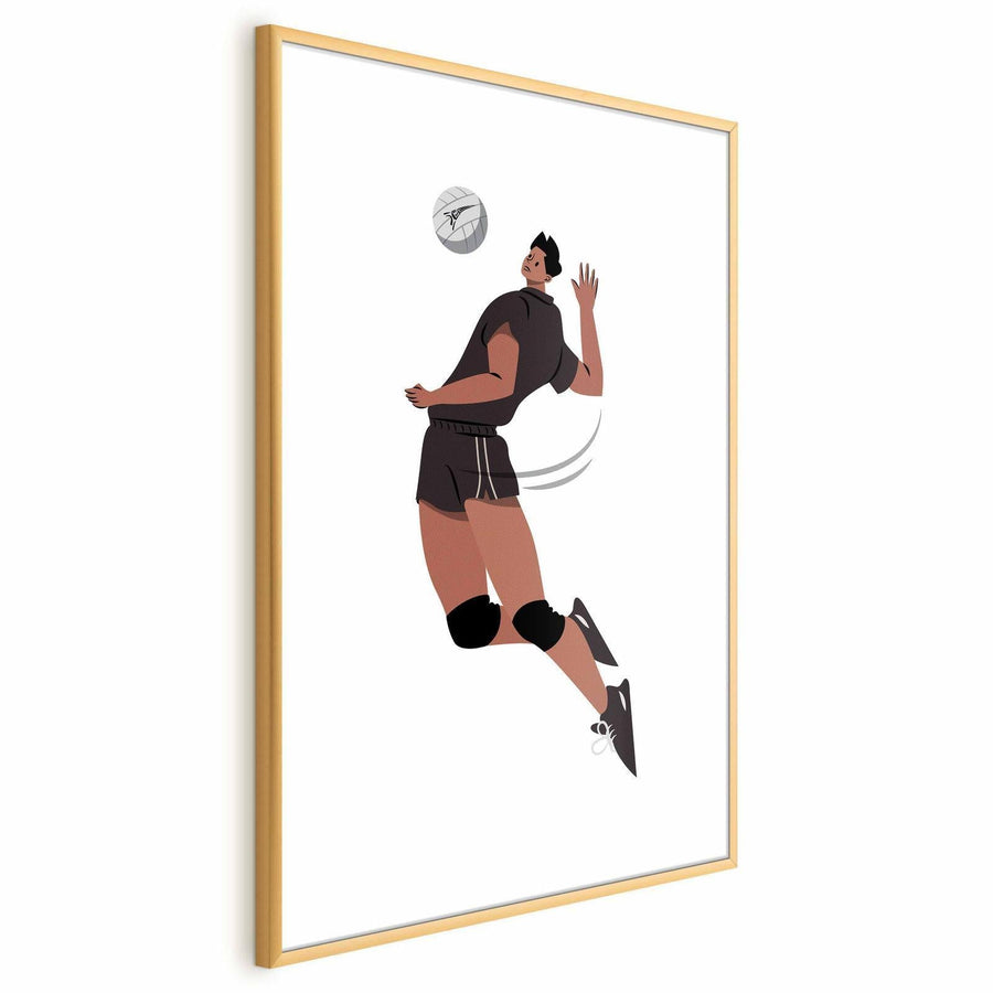 Poster - Volleyball Player on a Light Background - Illustration Artgeist