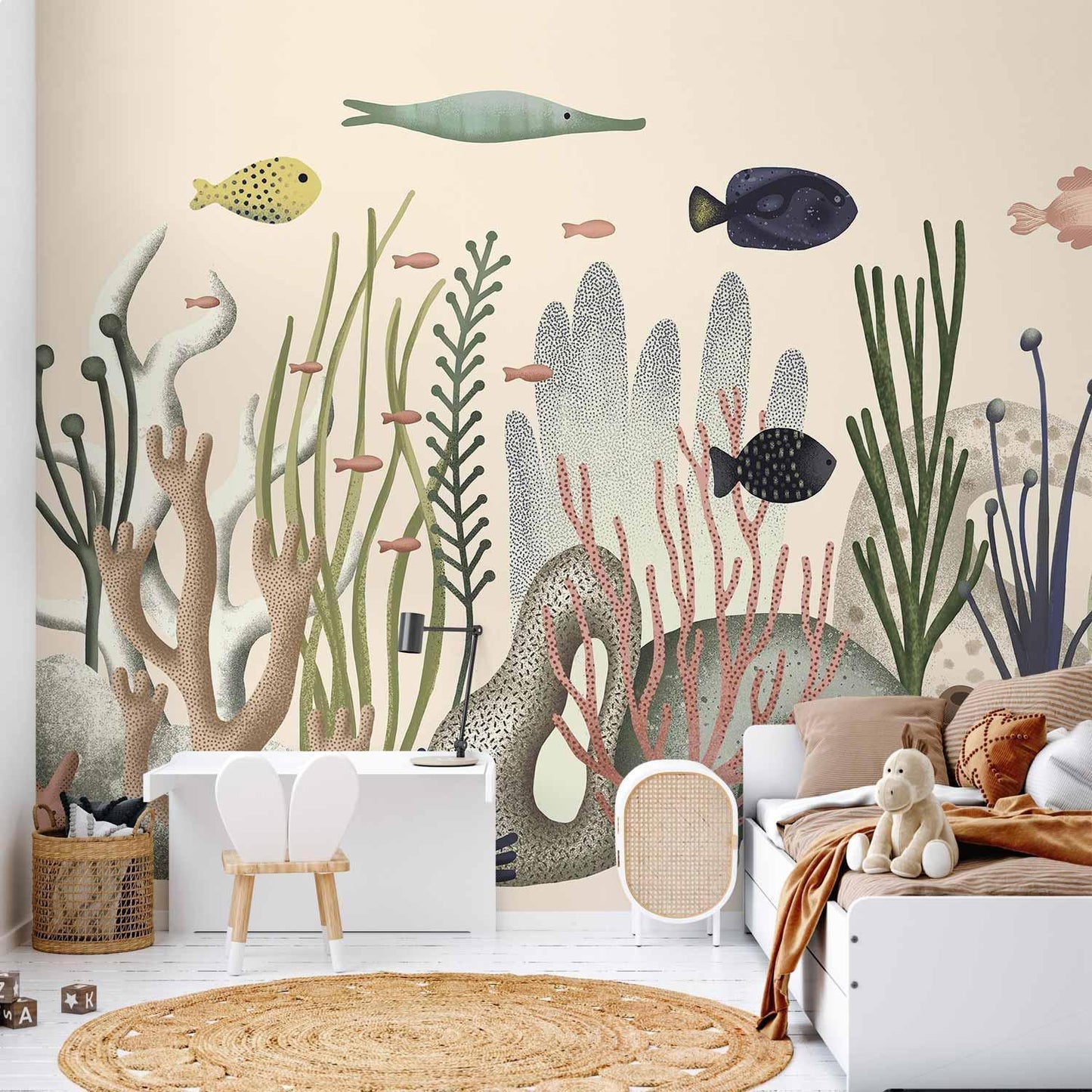 Fototapete - Underwater World - Fish and Corals in Pastel Colours Artgeist