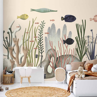 Fototapete - Underwater World - Fish and Corals in Pastel Colours Artgeist