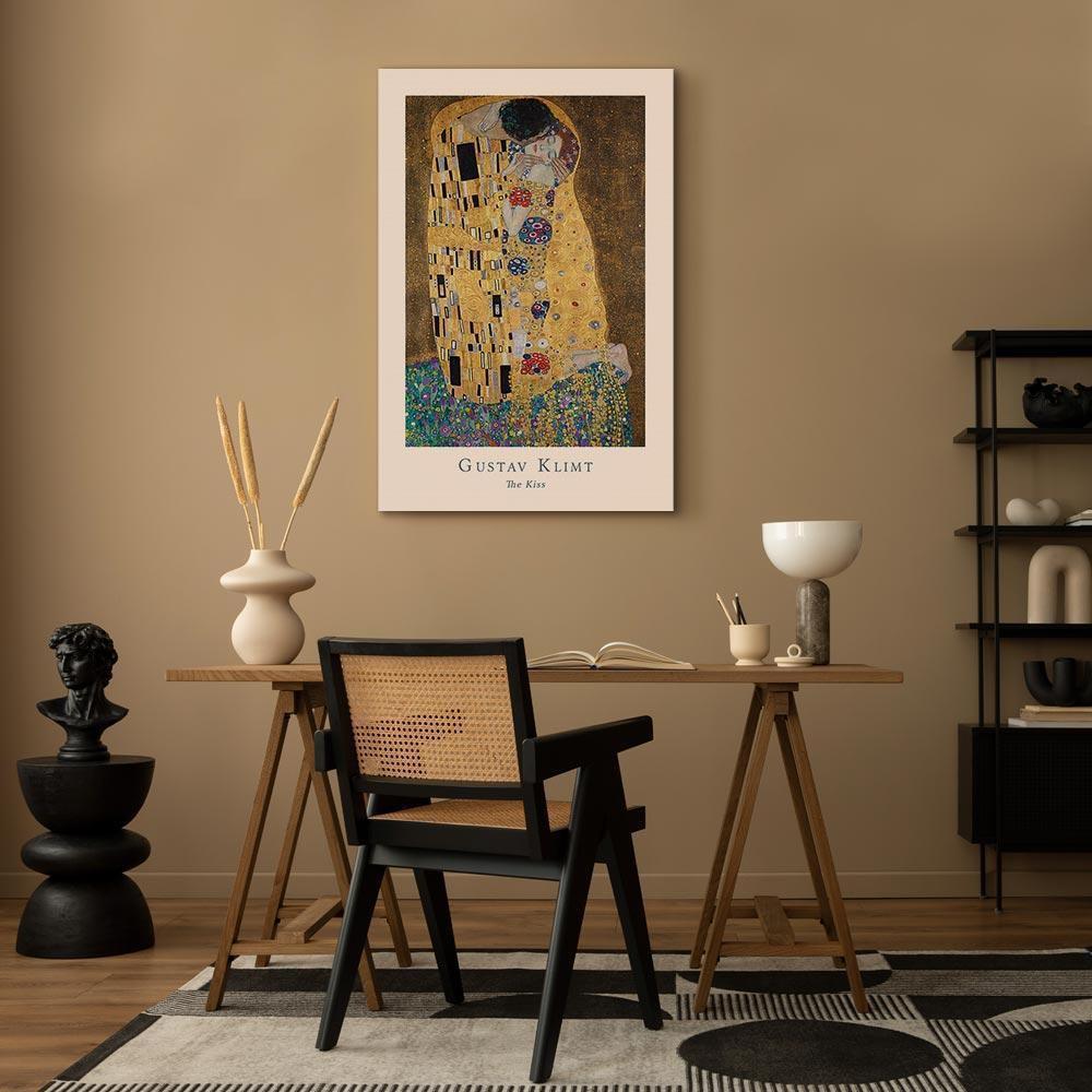 Leinwandbild - Gustav Klimt - The Kiss (1 Part) Vertical