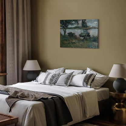 Leinwandbild - Paul Gauguin – Flußufer