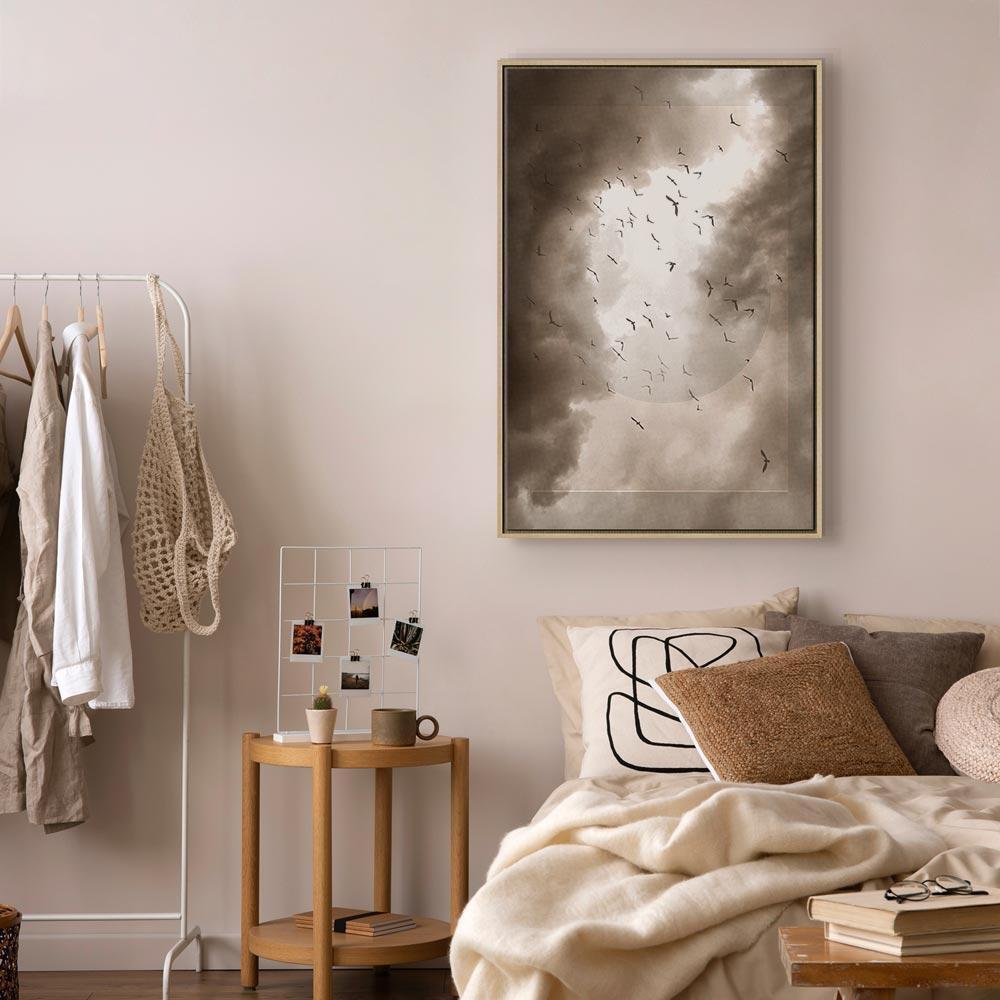Leinwandbild - Birds in the Clouds (1 Part) Vertical