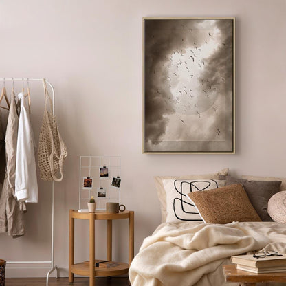 Leinwandbild - Birds in the Clouds (1 Part) Vertical