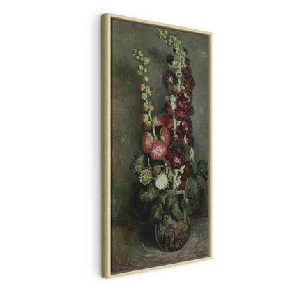 Leinwandbild - Vase of Hollyhocks (Vincent Van Gogh) Artgeist