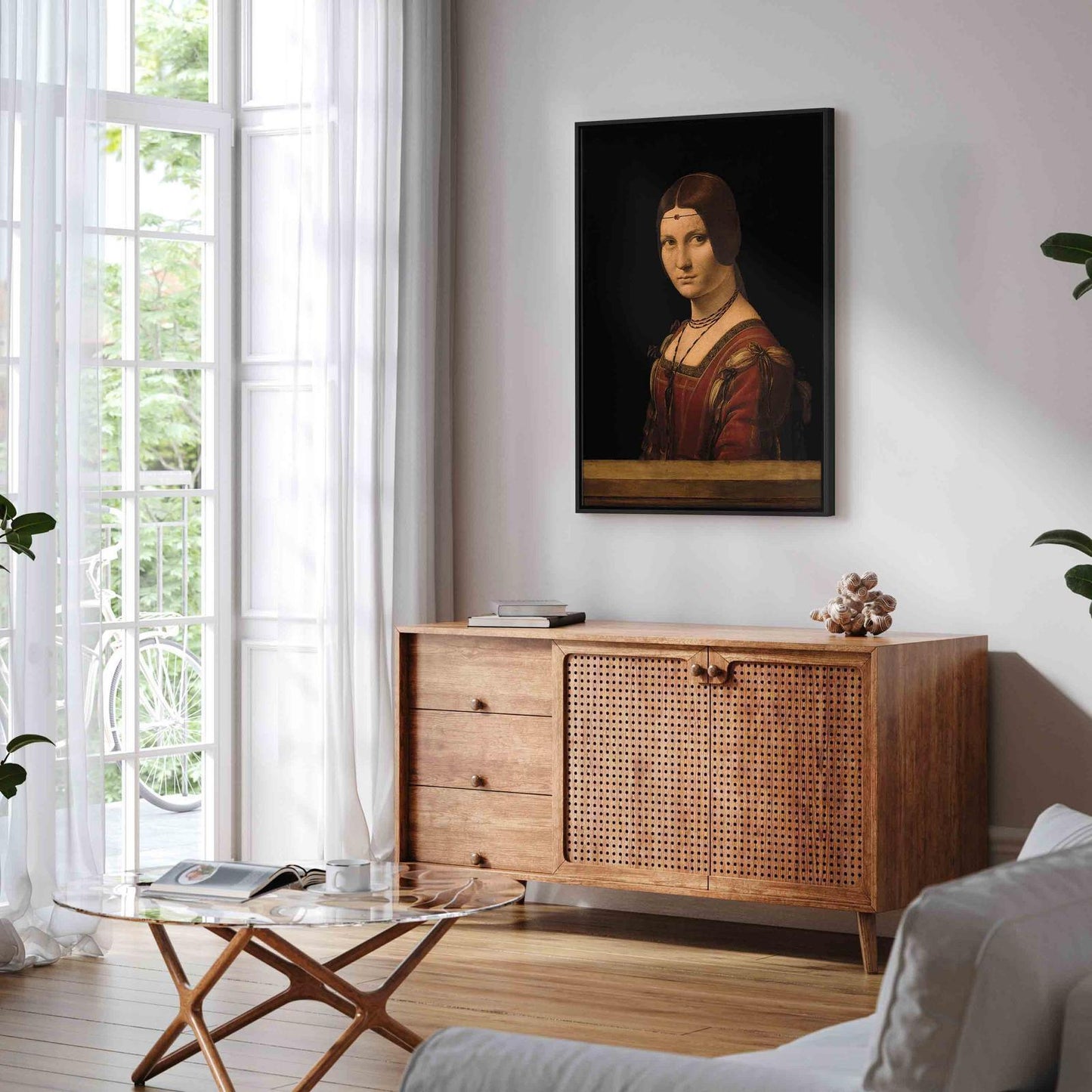 Leinwandbild - Leonardo da Vinci – Beautiful Ferronière