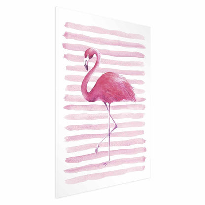 Poster - Flamingo and Stripes Artgeist