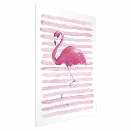 Poster - Flamingo and Stripes Artgeist