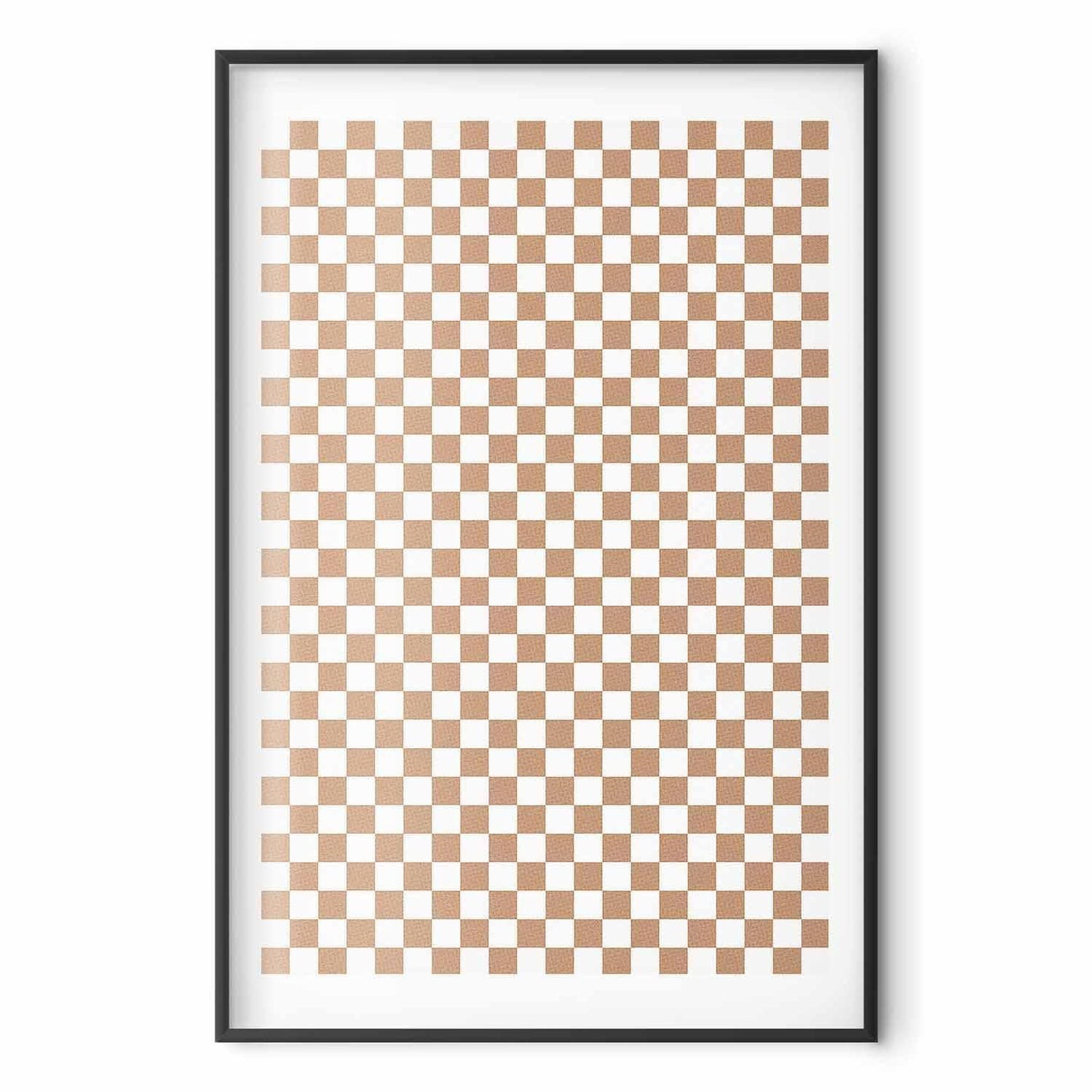 Poster - Geometry and Browns - a chessboard pattern in neutral shades
