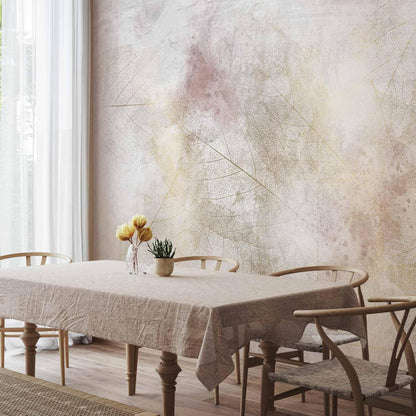 Fototapete - Summer memory - abstract background with shadow of dried leaves