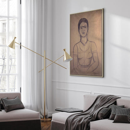 Leinwandbild - Frida Kahlo – Self-Portrait, 1929 (charcoal drawing)