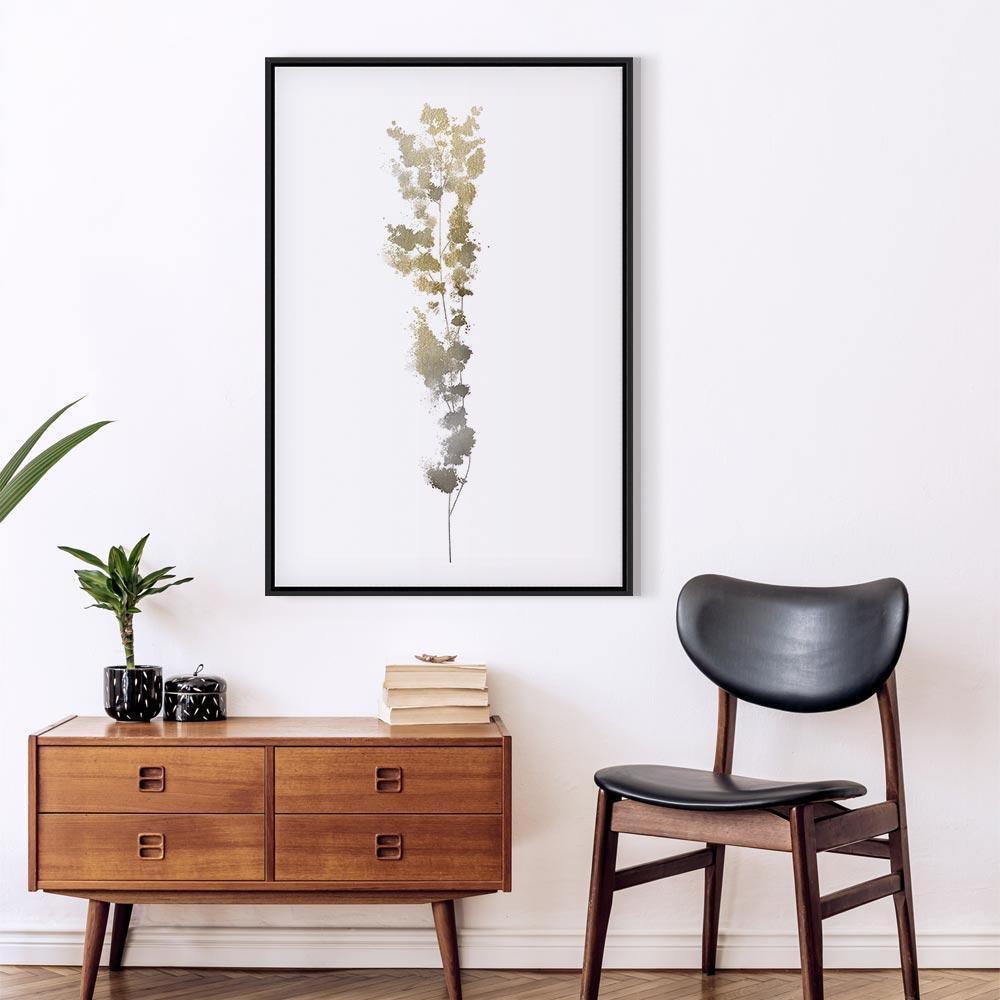 Leinwandbild - Golden Branch (1 Part) Vertical