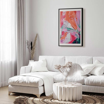 Poster - Pink Palette - vibrant shades of pink, orange, and green on canvas Artgeist