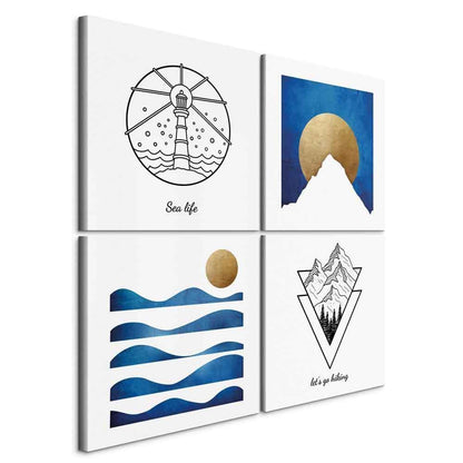 Leinwandbild - Sea or Mountains (4 Parts)