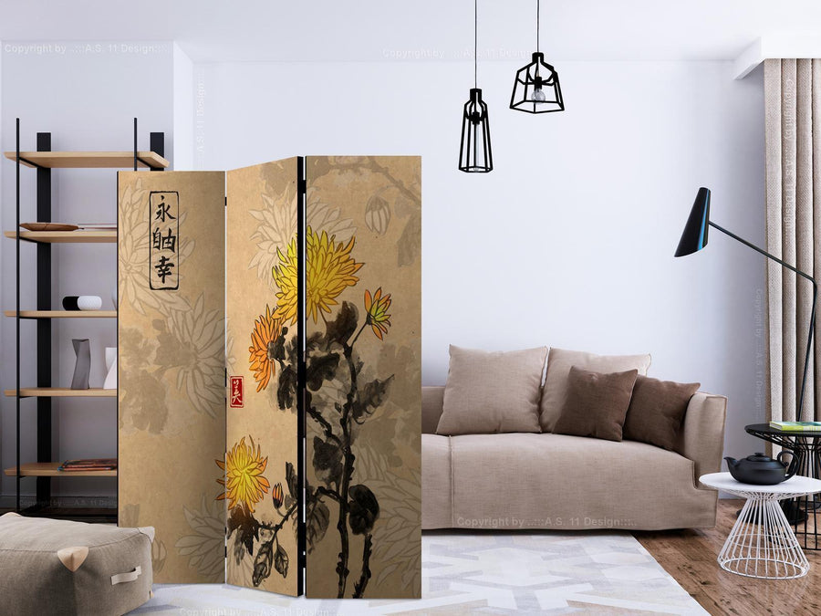 Paravent - Chrysanthemums Artgeist
