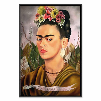 Leinwandbild - Frida Kahlo – Self-Portrait Dedicated to Dr Eloesser