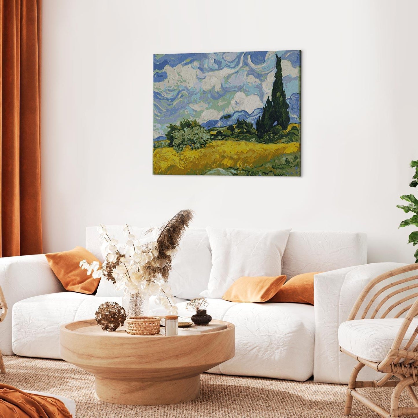 Malen nach Zahlen - Vincent Van Gogh – Wheat Field with Cypresses