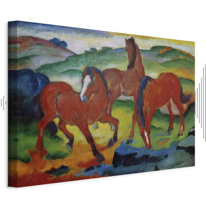 Leinwandbild - Franz Marc – The Red Horses (Grazing Horses IV)