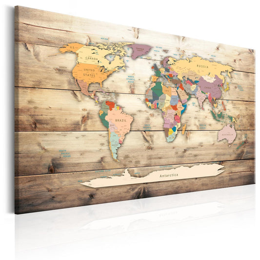 Leinwandbild - World Map: Colourful Continents Artgeist
