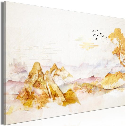 Leinwandbild - Golden Mountains (1 Part) Wide Artgeist