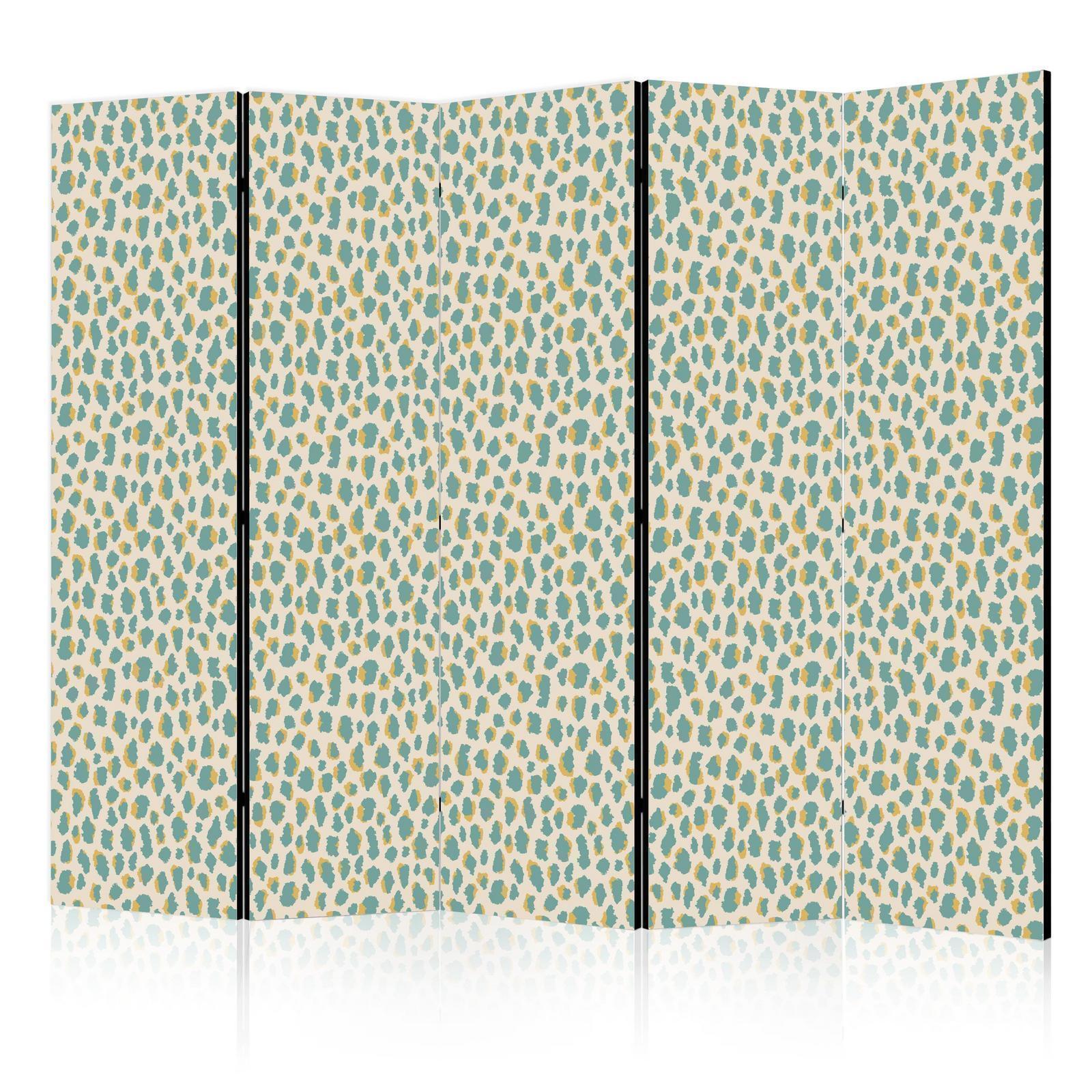 Paravent - Giraffe Pattern - Animal Pattern in Turquoise Spots on a Light Background Artgeist