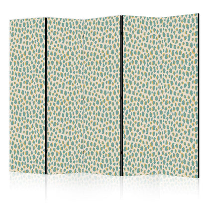 Paravent - Giraffe Pattern - Animal Pattern in Turquoise Spots on a Light Background Artgeist