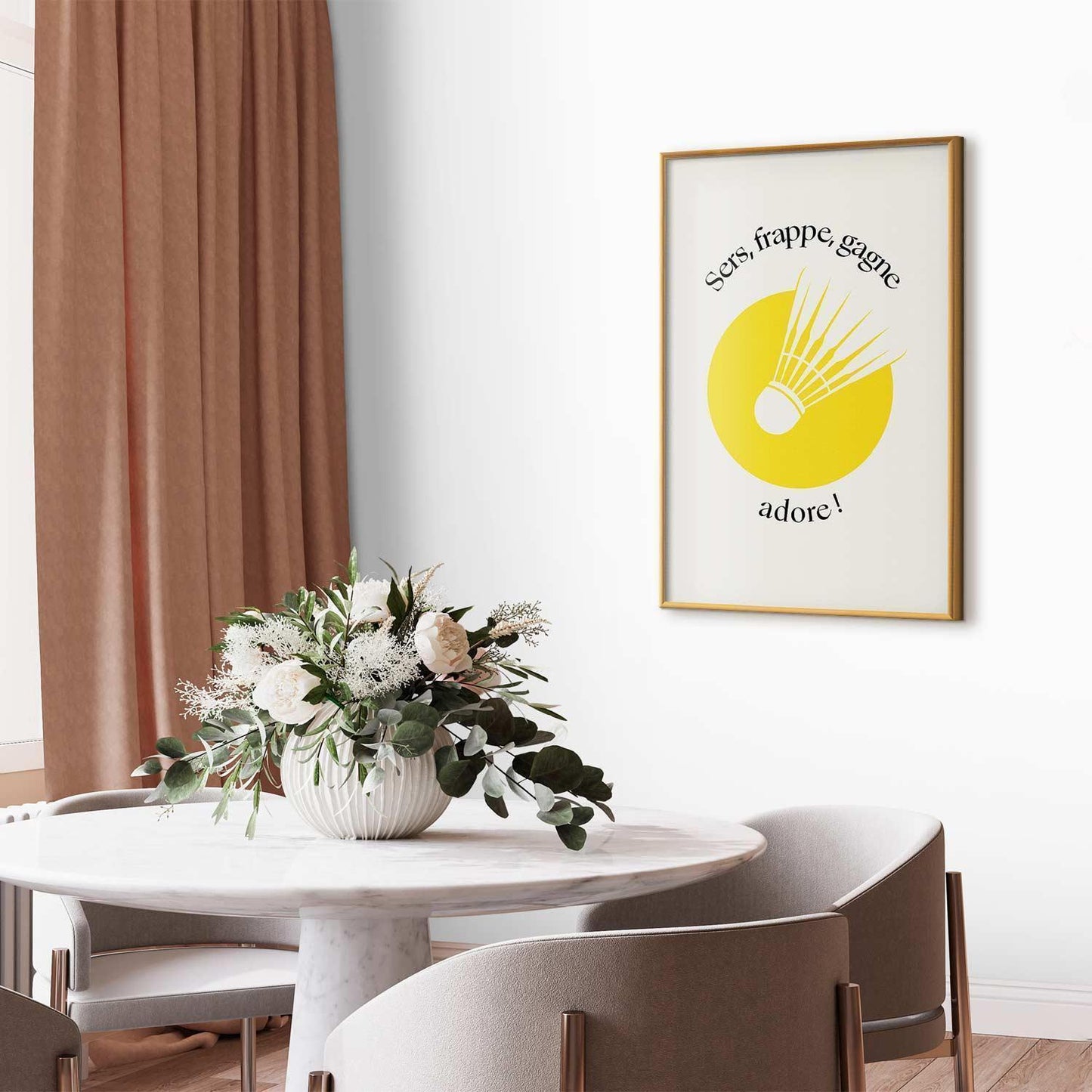 Poster - Shuttlecock Against the Yellow Sun