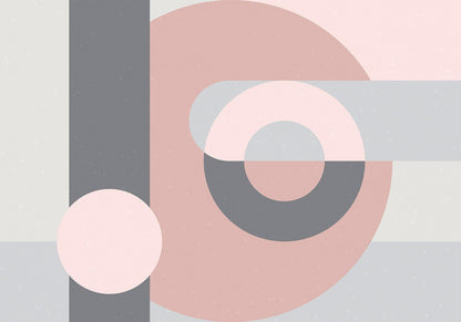 Fototapete Geometric Wreath – Abstrakter Kranz in Rosa