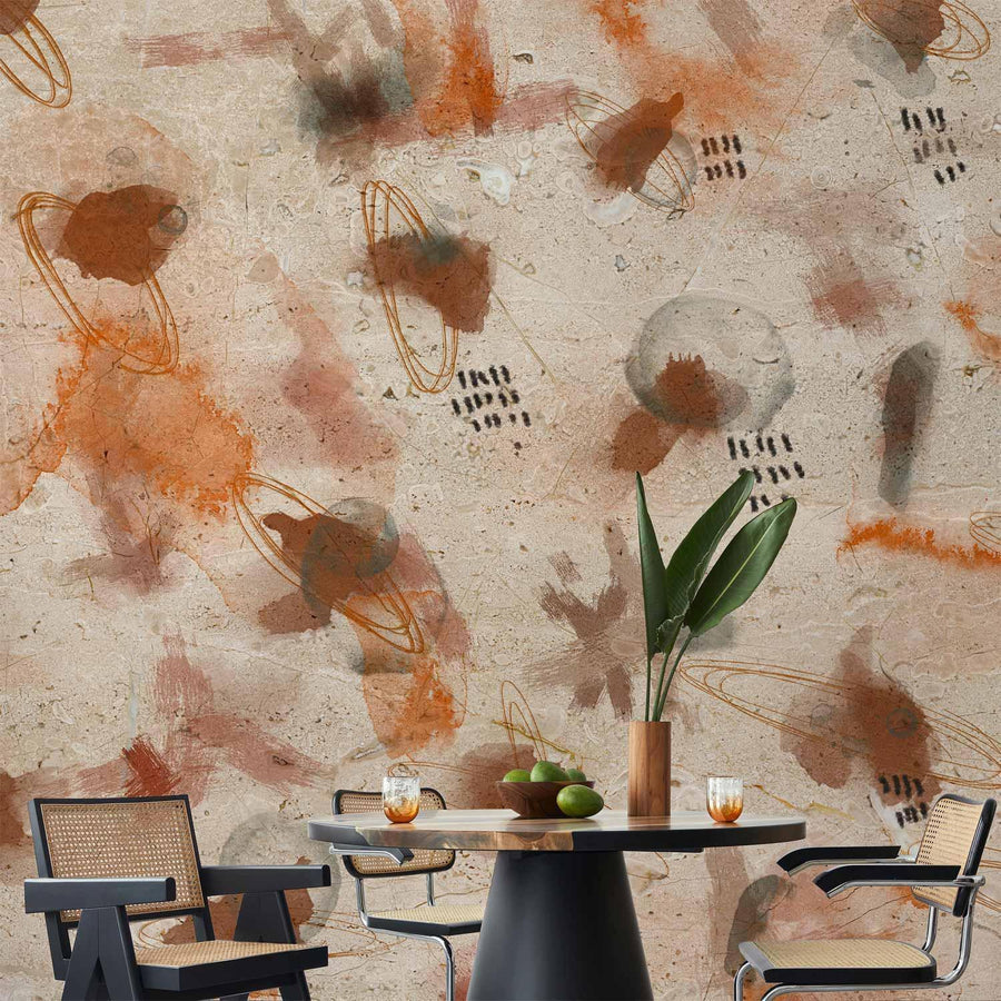 Urbanes Design – bemalter Stein als Fototapete


