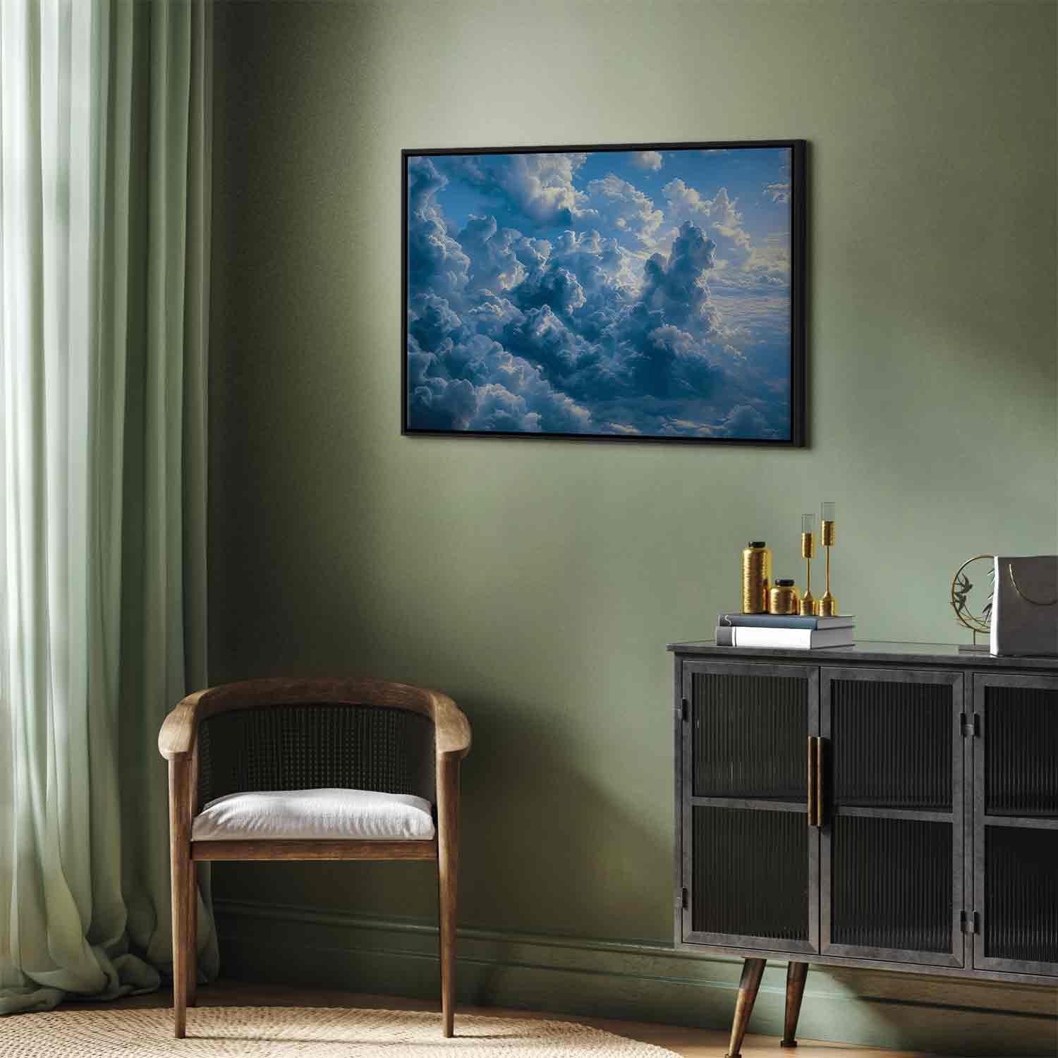 Leinwandbild - Ocean in the Air: Waving Clouds Reflecting Morning Light Artgeist