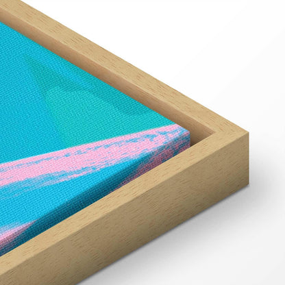 Leinwandbild - Exotic Leopard - Colorful Portrait of a Cheetah Against Tropical Leaves