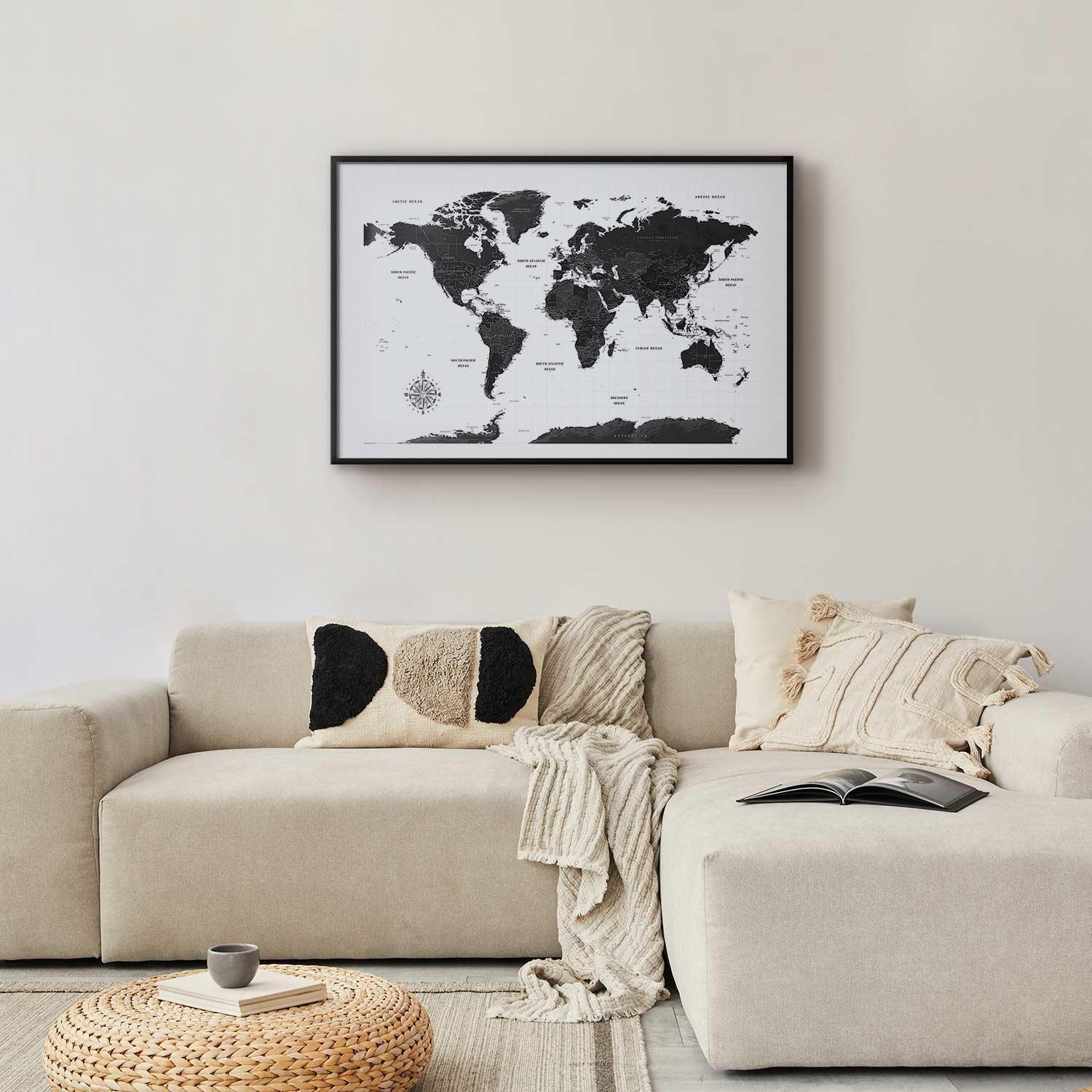 Poster - Monochromatic Map Artgeist