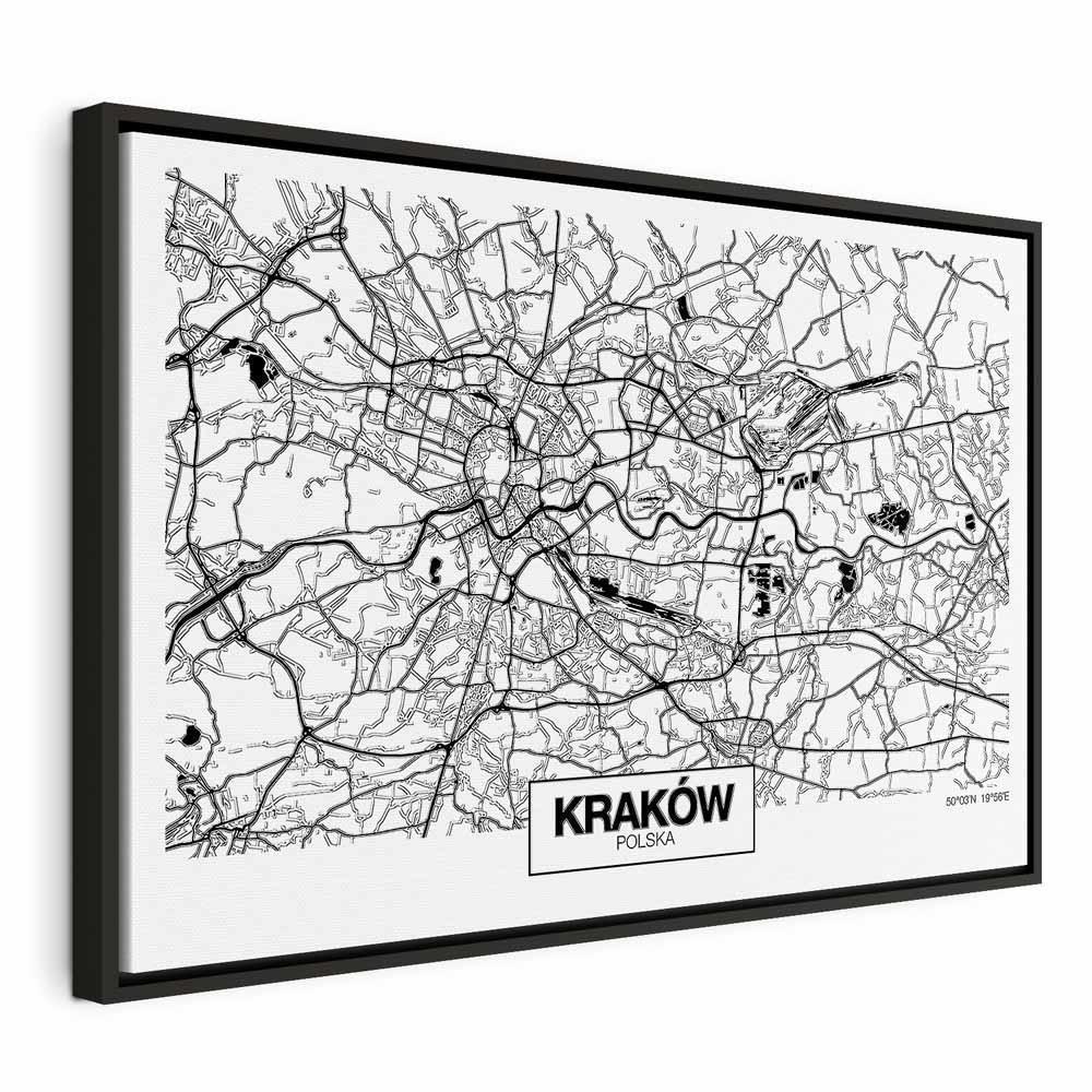 Leinwandbild - City Plan: Krakow (1 Part) Wide