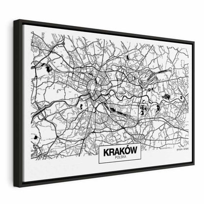 Leinwandbild - City Plan: Krakow (1 Part) Wide