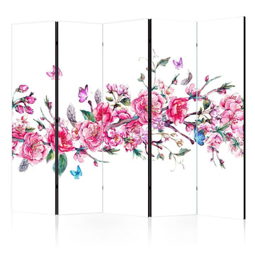 Paravent - Flowers and Butterflies II Artgeist