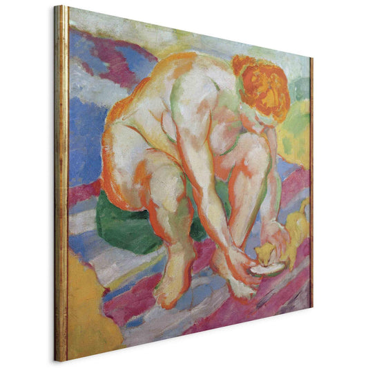 Leinwandbild - Nude with cat (Franz Marc) Artgeist