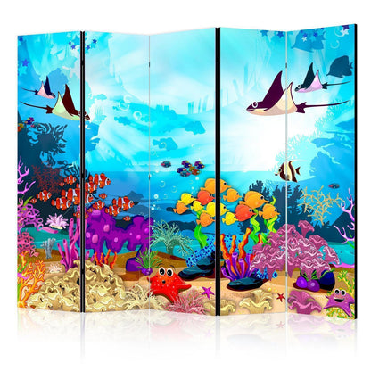 Paravent Bunte Fische – Raumteiler mit maritimem Design