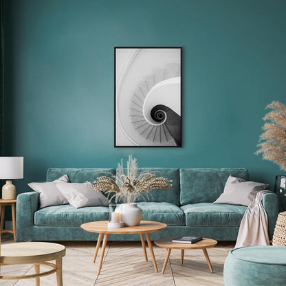 Leinwandbild - White Stairs (1 Part) Vertical